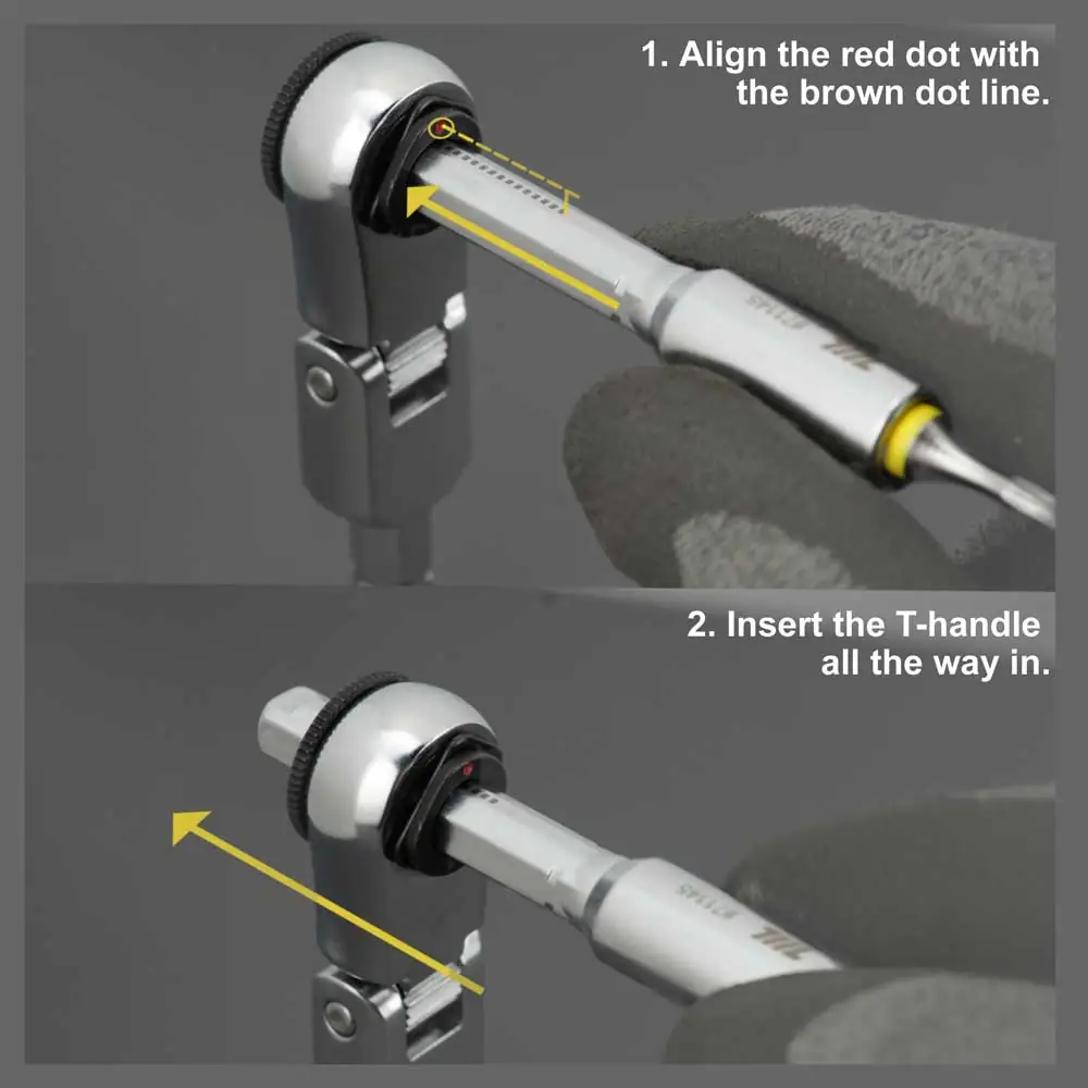 1/4” Flex Head EDC Ratchet Wrench With T-Handle-05