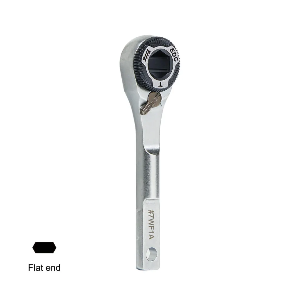 711L EDC ratchet wrench for Leatherman MK2 front view with flat bit adapter